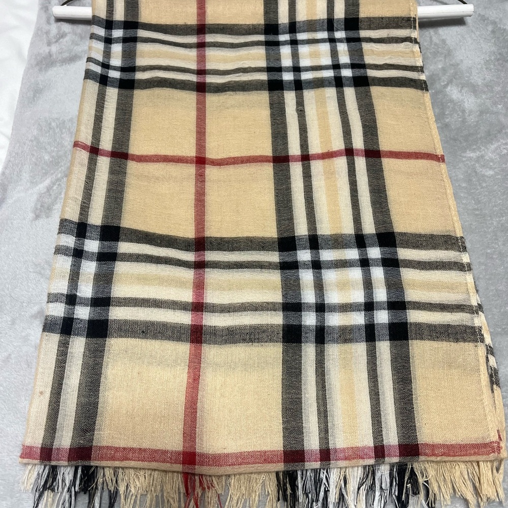 Plaid Fringe Scarf